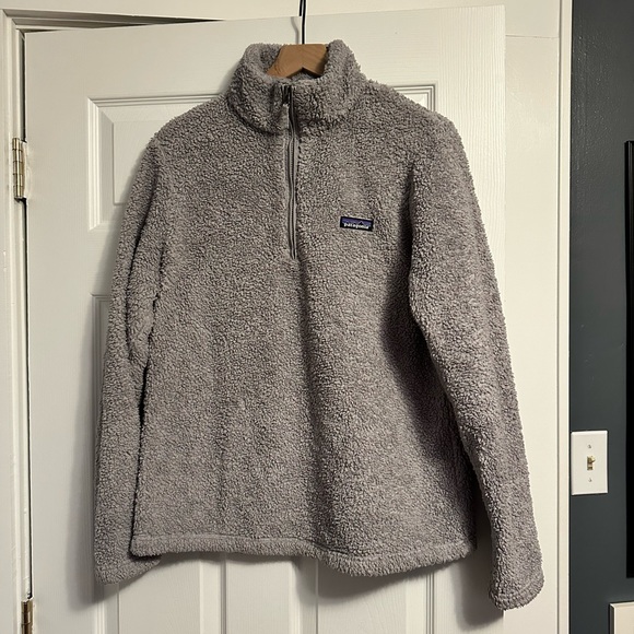 Patagonia Los Gatos Fuzzy 1/4 Zip Pullover Sweater Jacket Light Gray Size XL - Picture 1 of 2